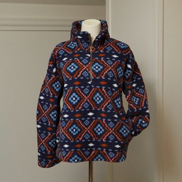 Southwest Print Cozy Sherpa Fleece 1/2 Zip Jacket | NWOT - Picture 1 of 5